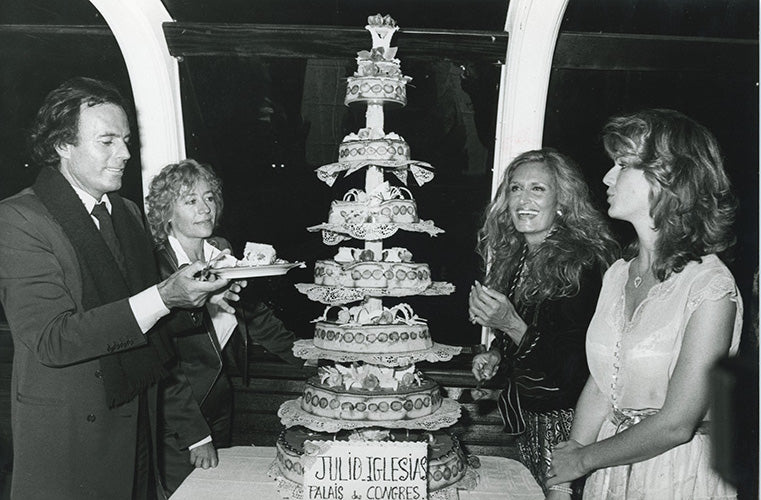 Julio Iglesias, Annie Girardot, Dalida et Jeane Manson, 1981