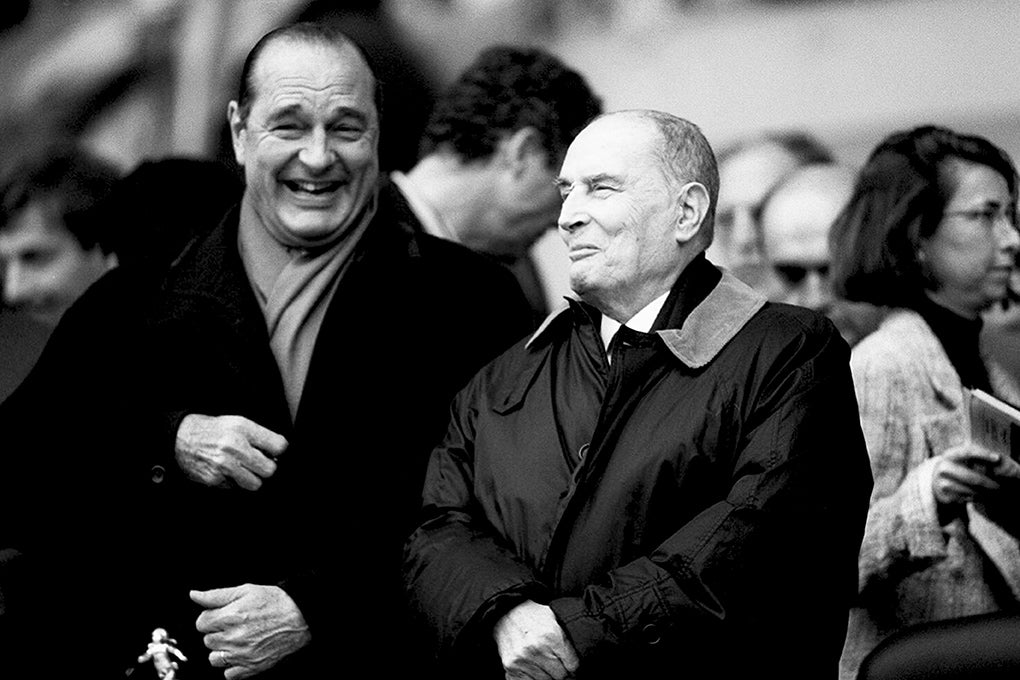 Jacques Chirac et François Mitterrand, Paris,1995 photo