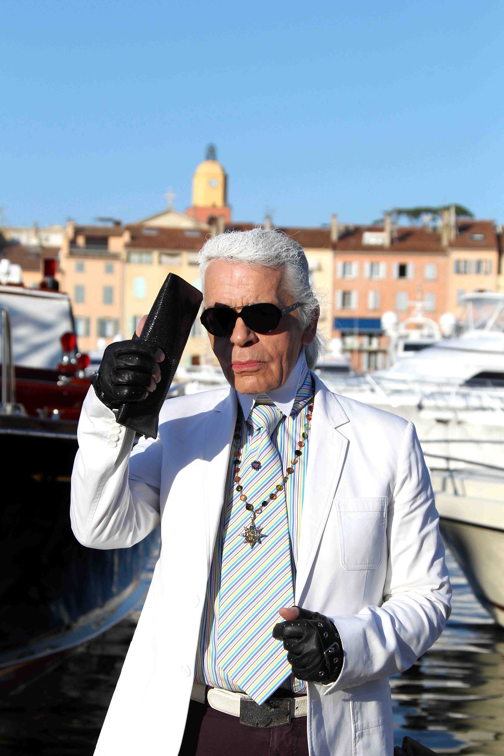 Karl Lagerfeld, Saint-Tropez, 2011, photo