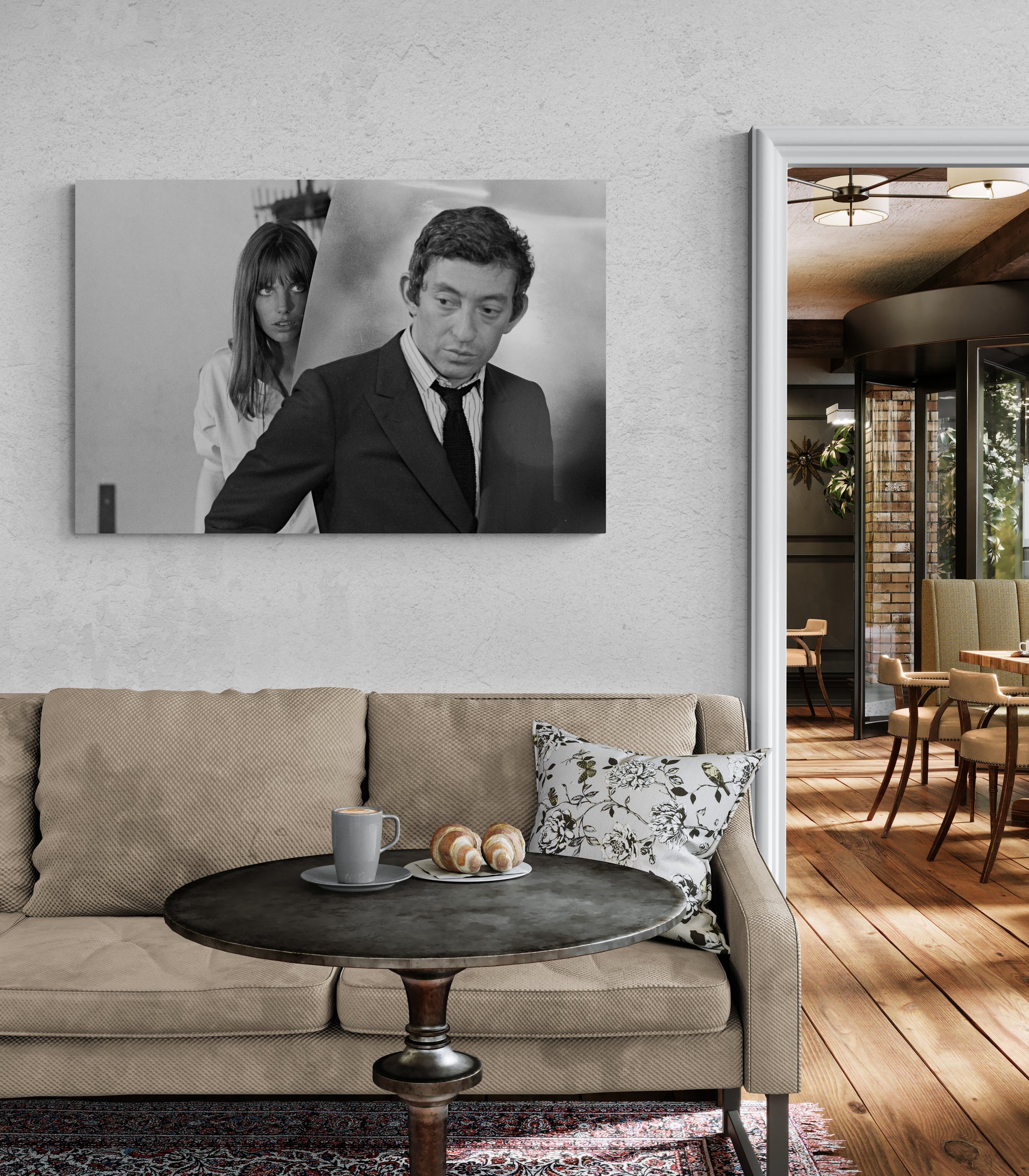 Serge Gainsbourg et Jane Birkin, Paris, 1968 salon