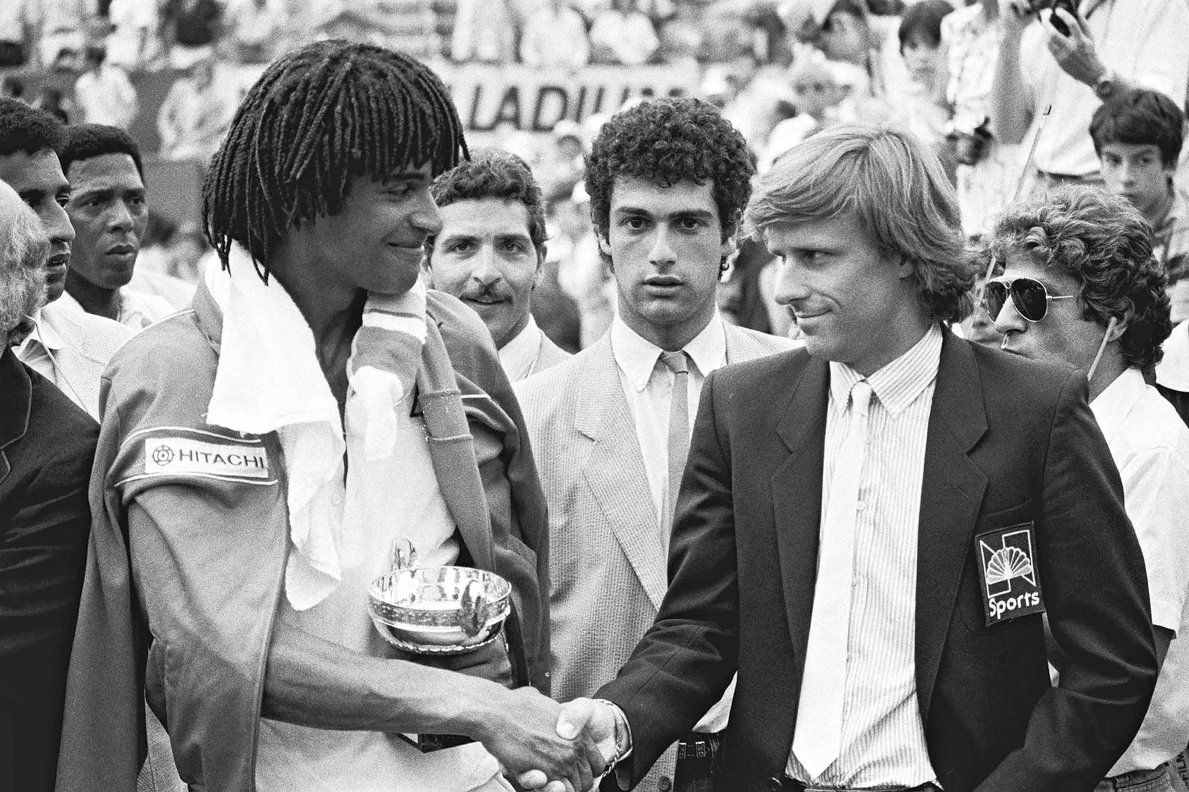 Bjorn Borg et Yannick Noah, Roland Garros, 1983 photo